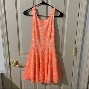 Guess Coral Floral Mini Dress